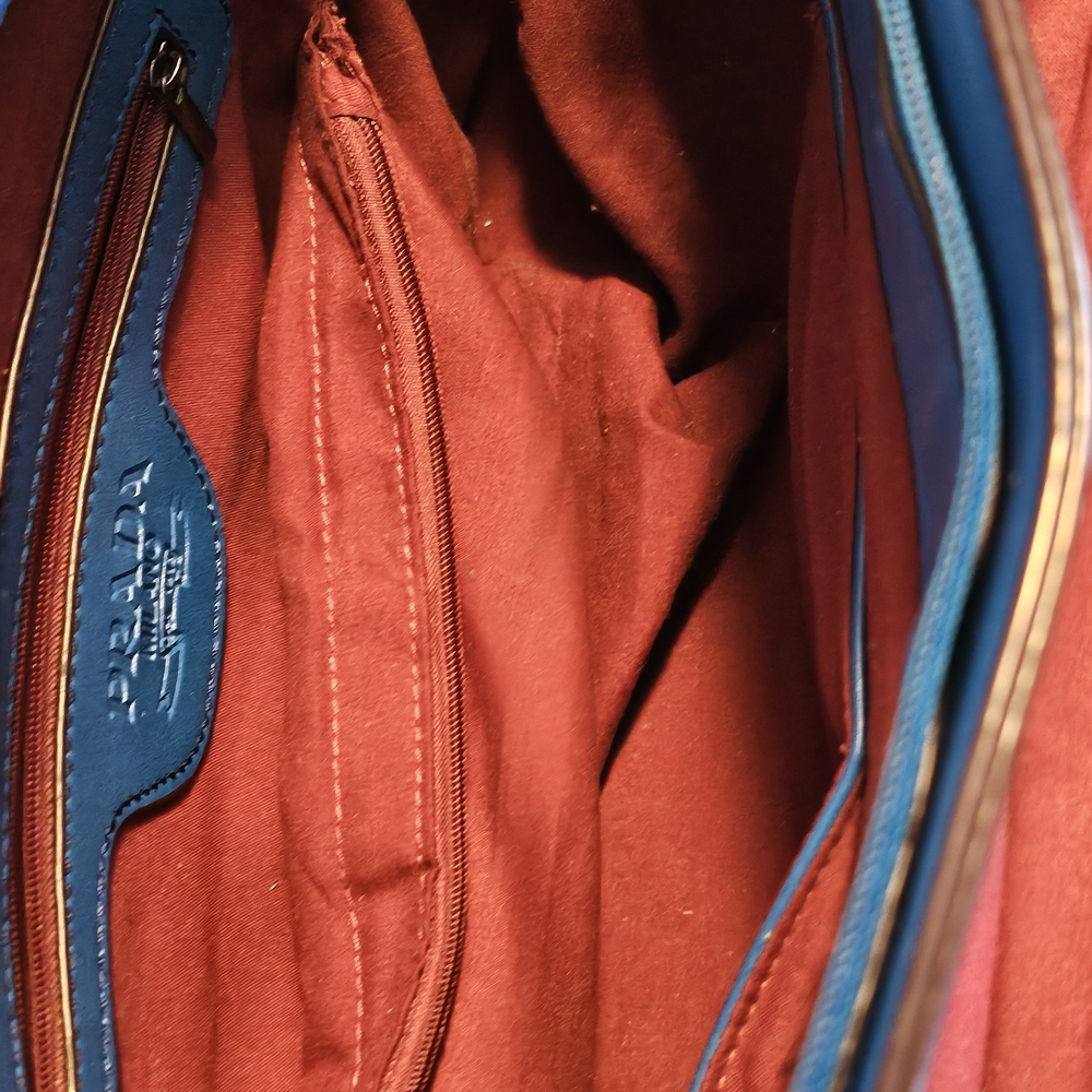 Prada Blue Studded Leather Tote - Picture 9 of 14